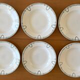 6 assiettes creuses anciennes en faïence de Saint-Amand (Nord)