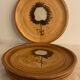 5 plates flat sunflower, Poterie de la Colombe, Vallauris style, 1970