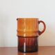 Large vintage amber glass decanter/pitcher