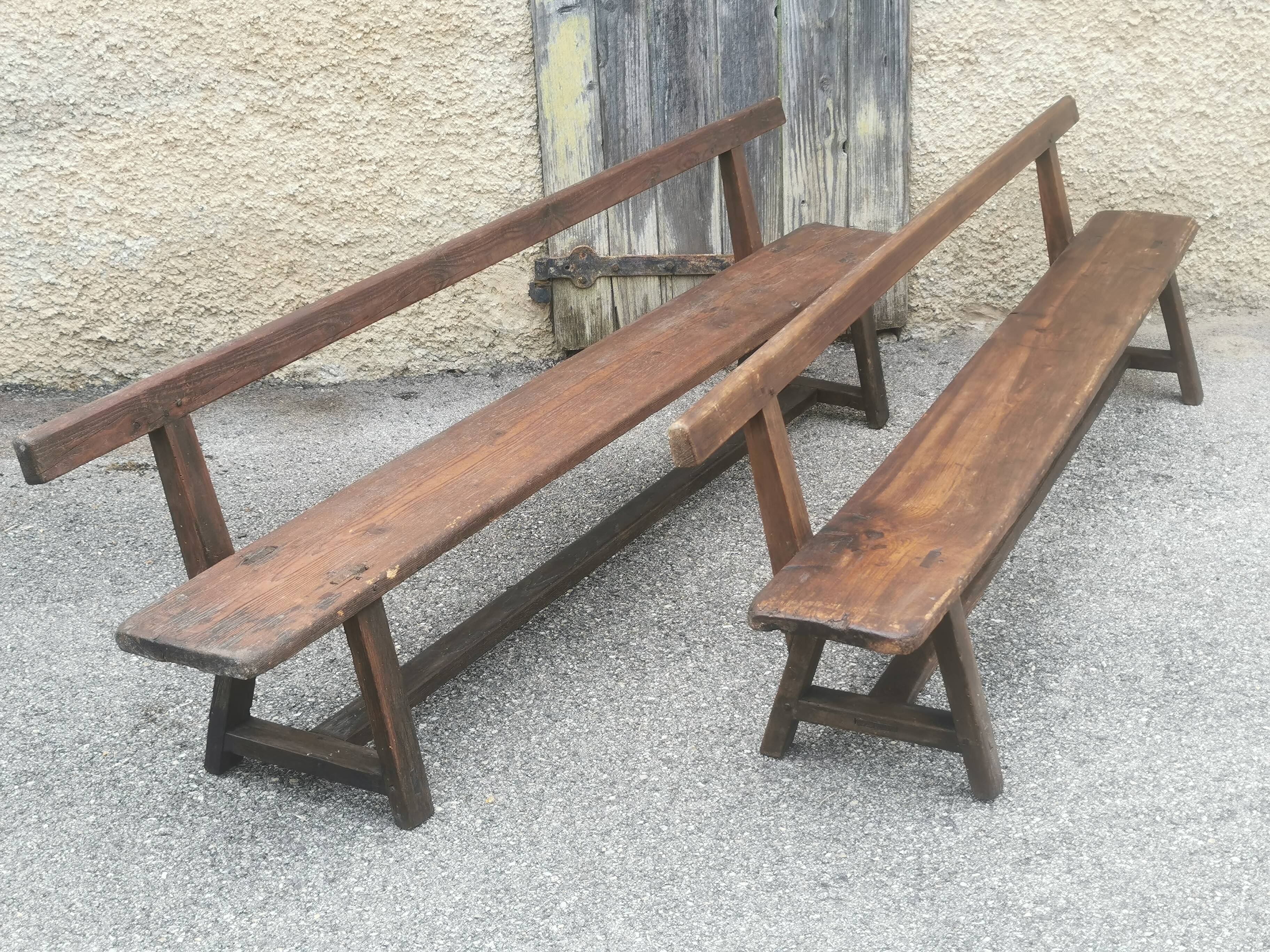Pair of antique 19th century benches