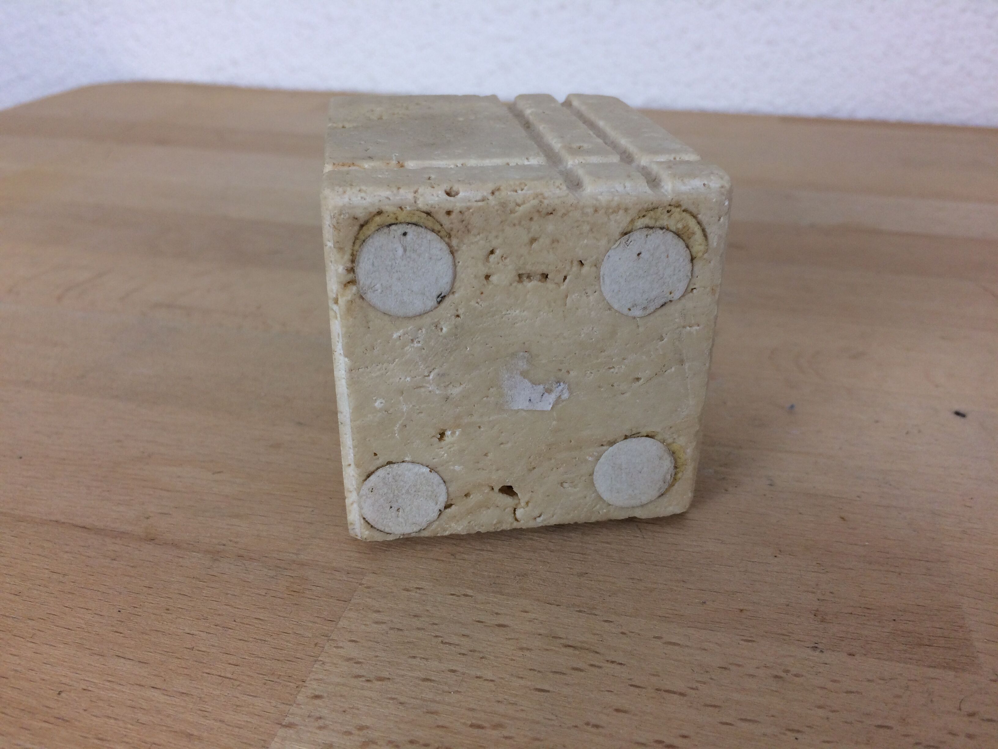 Travertine lighter, cubic, 80s
