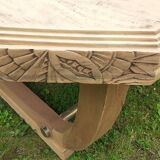 Art deco table from the 1930s in raw cherry wood
