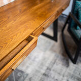 Console d'entrée vintage chêne brûlé