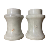 2 Vintage HEMOGRAM Denmark Marble Candlestick Holders | Set of 2 Candle Stick Holders