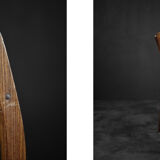 Vintage Mid-Century Modern Scandinavian Teak & Vinyl Dining Chairs, 1960s, Set of 4