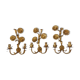 Series of 3 flower appliques "sunflowers" in 70s gold metal