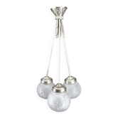 Rare lustre Art déco à trois feux, Muller Frères, modèle « Paons », c. 1930