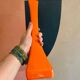 Vintage 70s orange pop vase