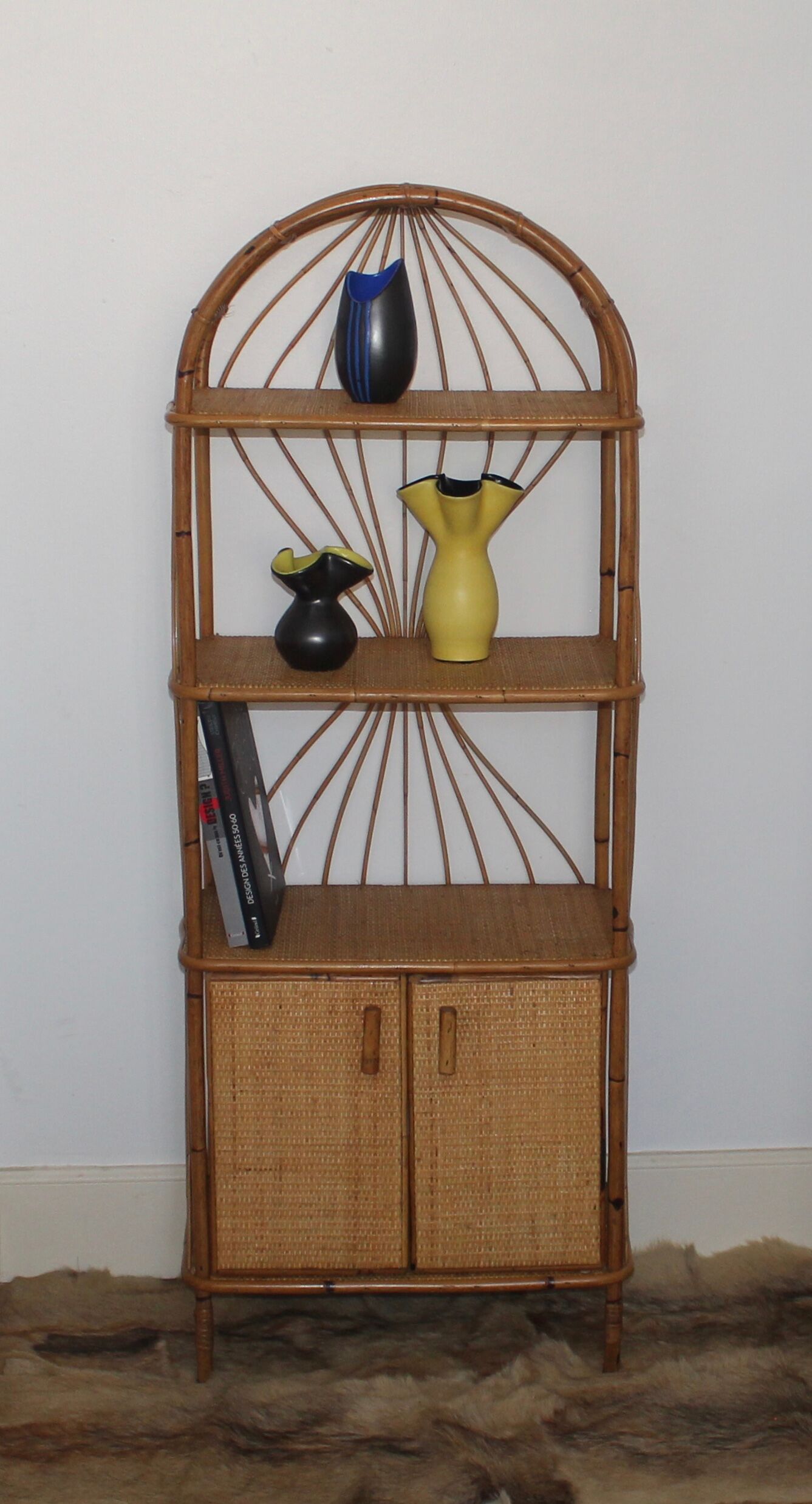 Vintage rattan shelf