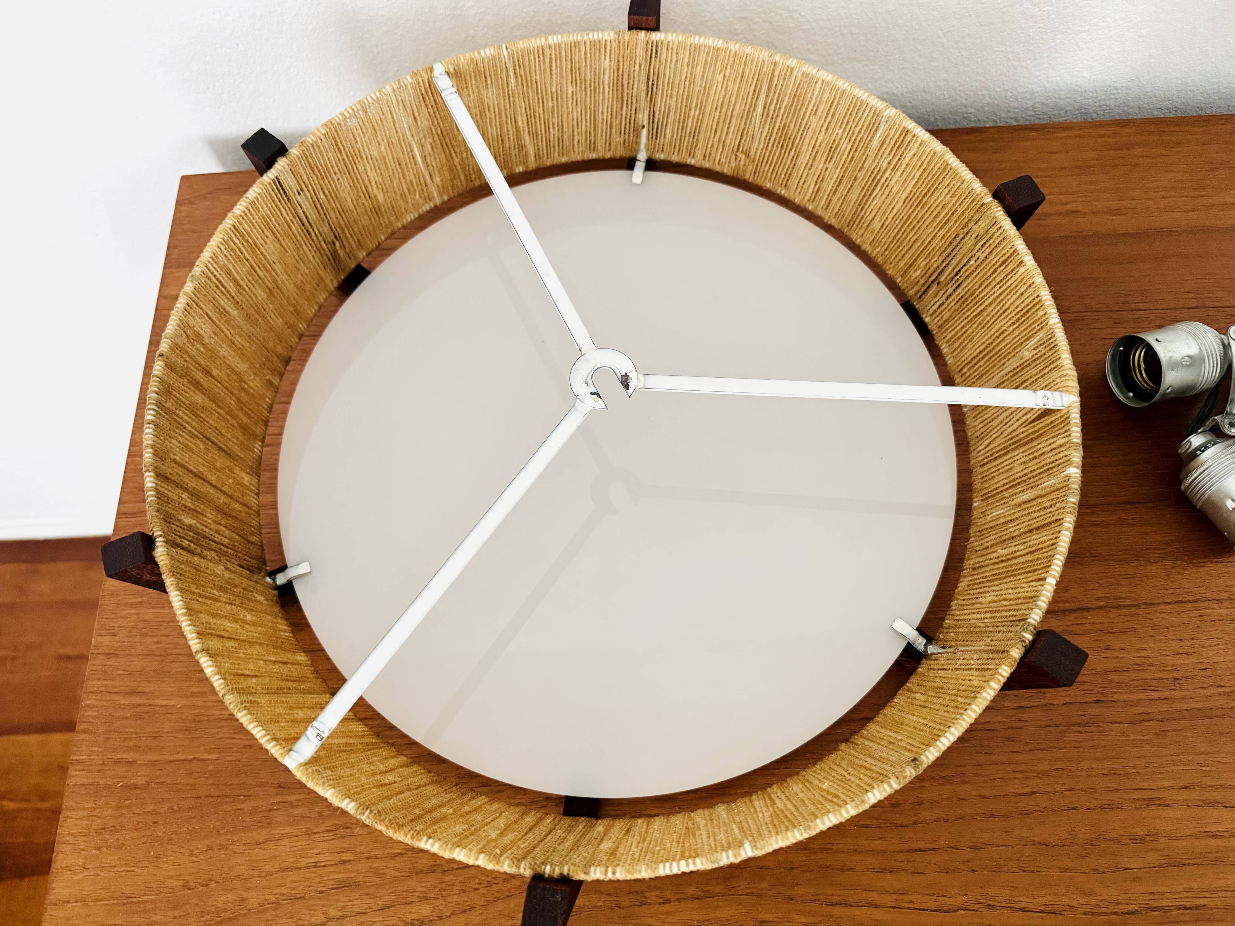 Japan Style Sisal and Teak Pendant Lamp by Temde