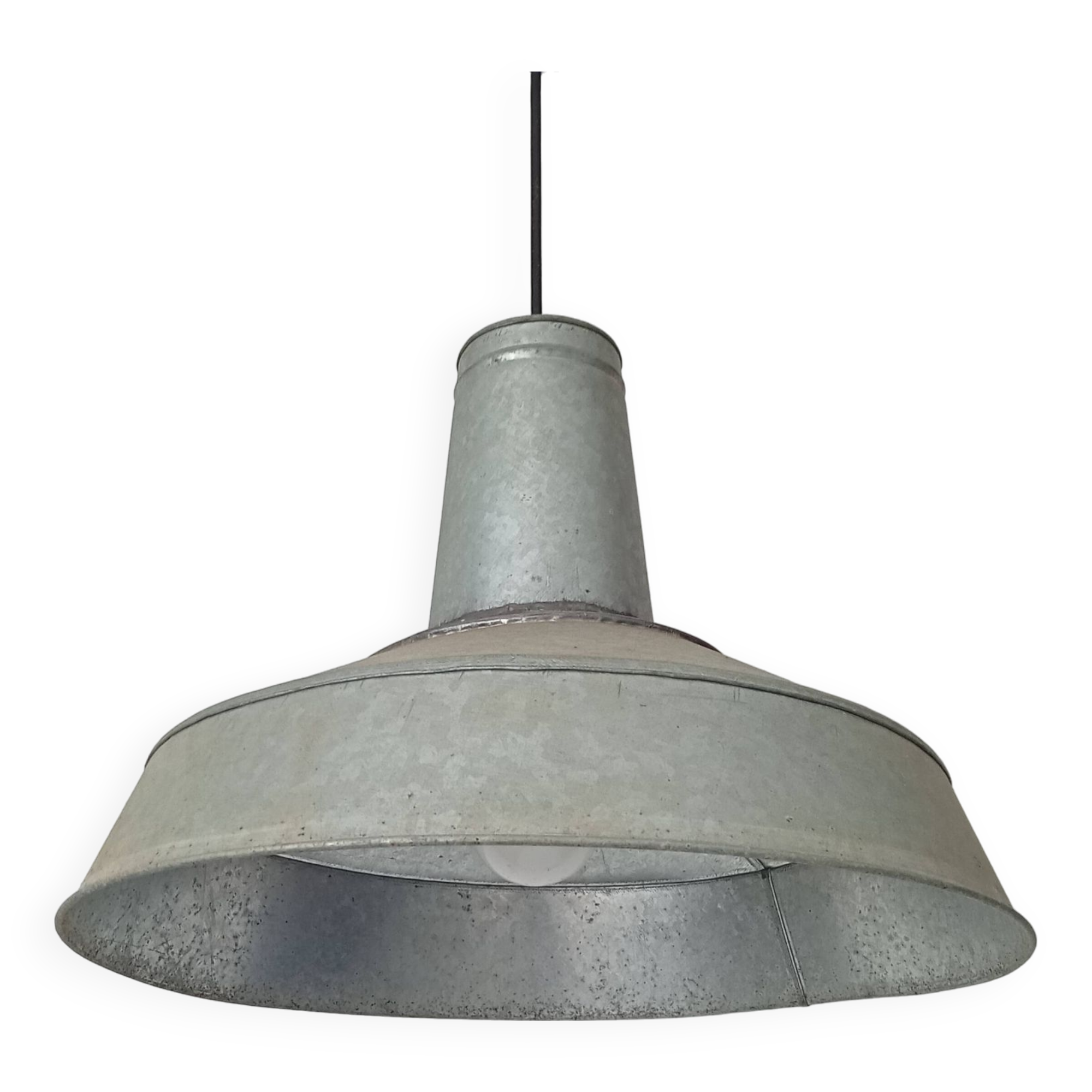 Old zinc garage pendant light