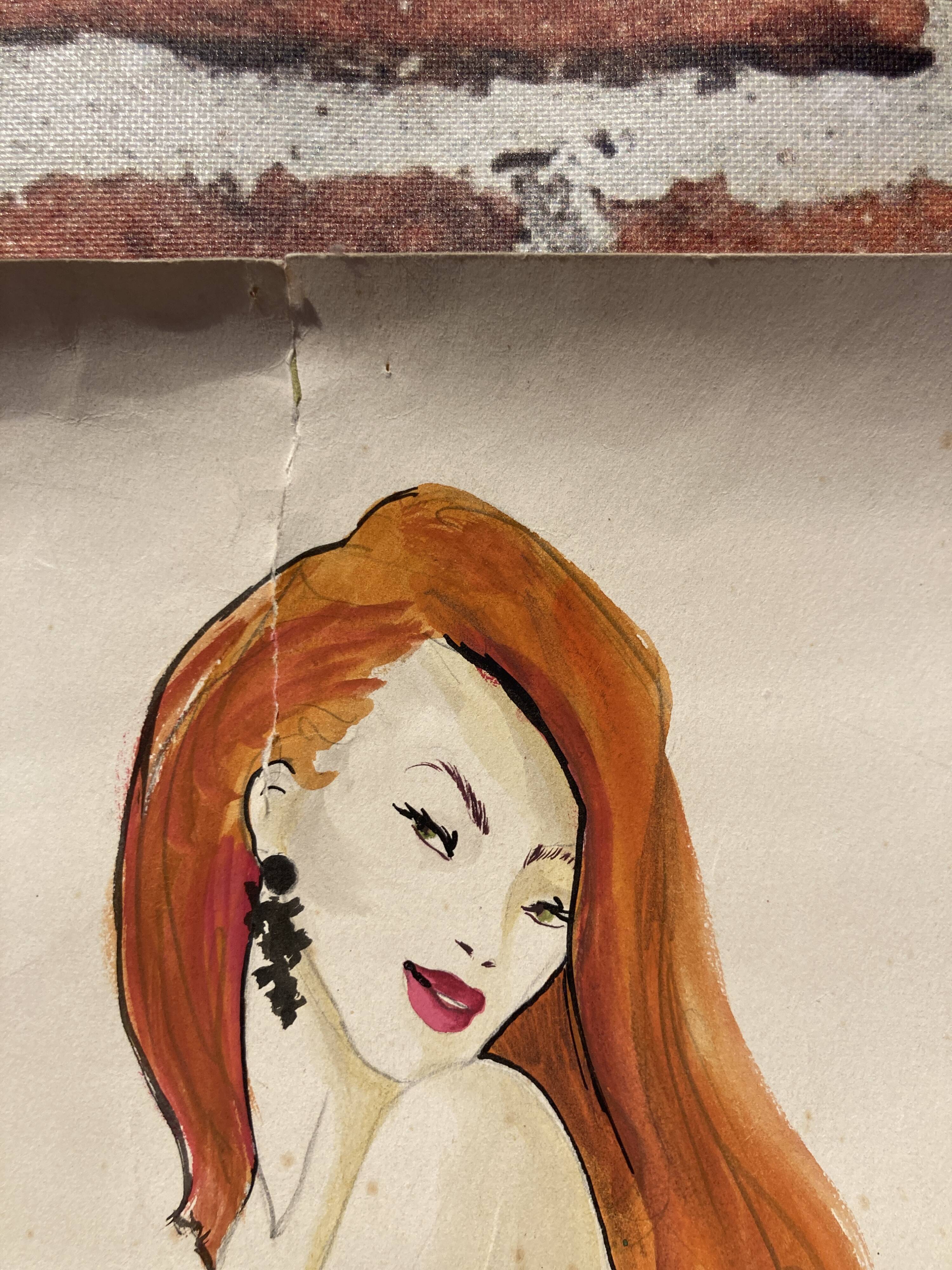 Watercolor depicting a woman.
