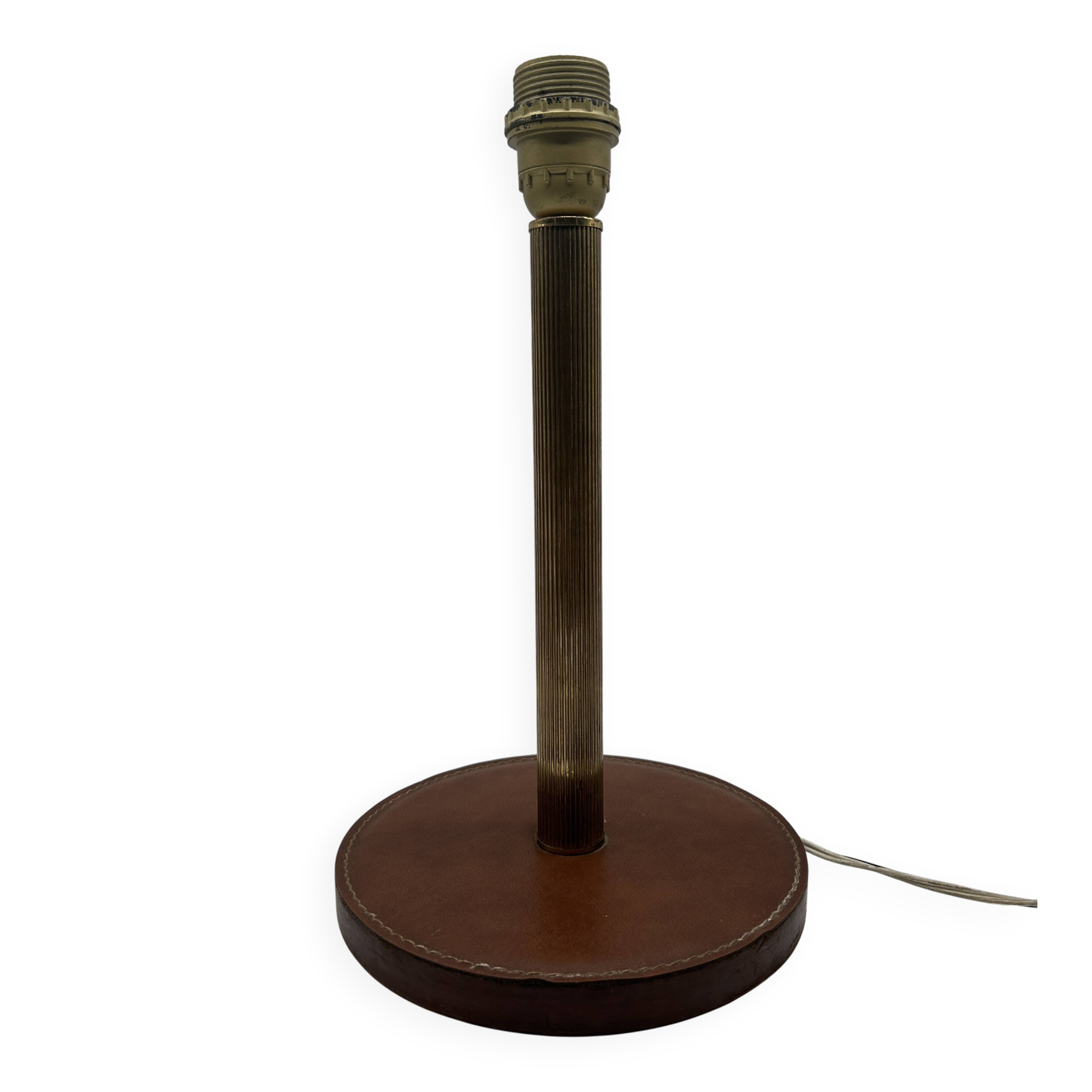 1950s desk lamp - brass/leather