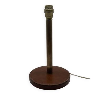 Lampe de bureau des années 1950 - laiton/cuir