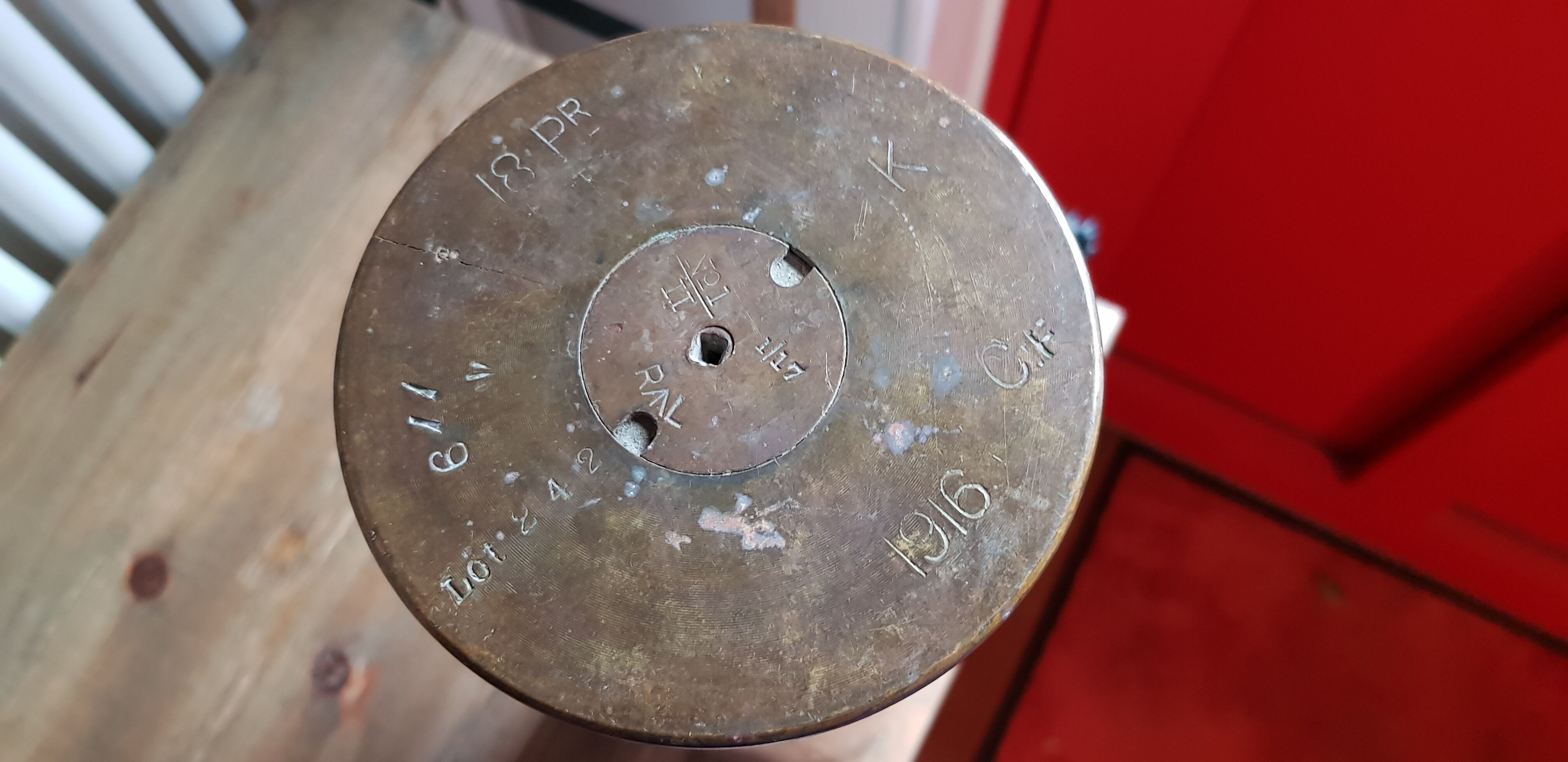 Vase ancienne douille d'obus 1916