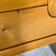 Large French sideboard in solid elm, 1970, attributed to Atelier Chauvin.