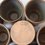 Set of 8 glasses / cups in stoneware Arts Ceram Grand Feu 60s