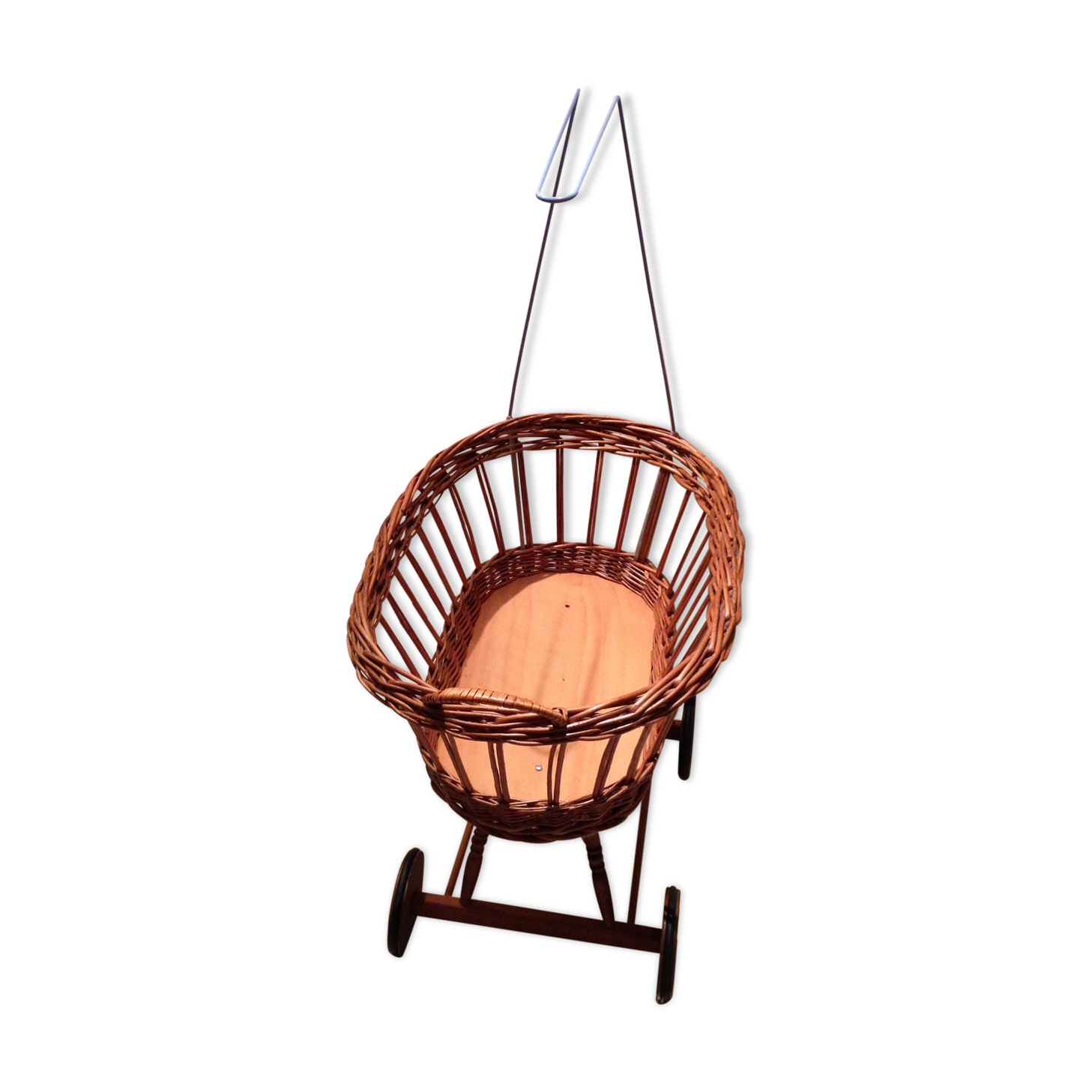 Wicker doll cradle