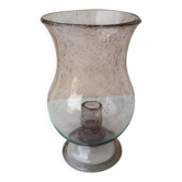 Bougeoir en verre bullé