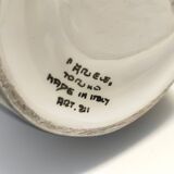 Purple, Pink and White Hand-Painted Ceramic Vase by Ariele, Turin, Italy