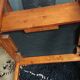 Rocking-chair in teak and skai