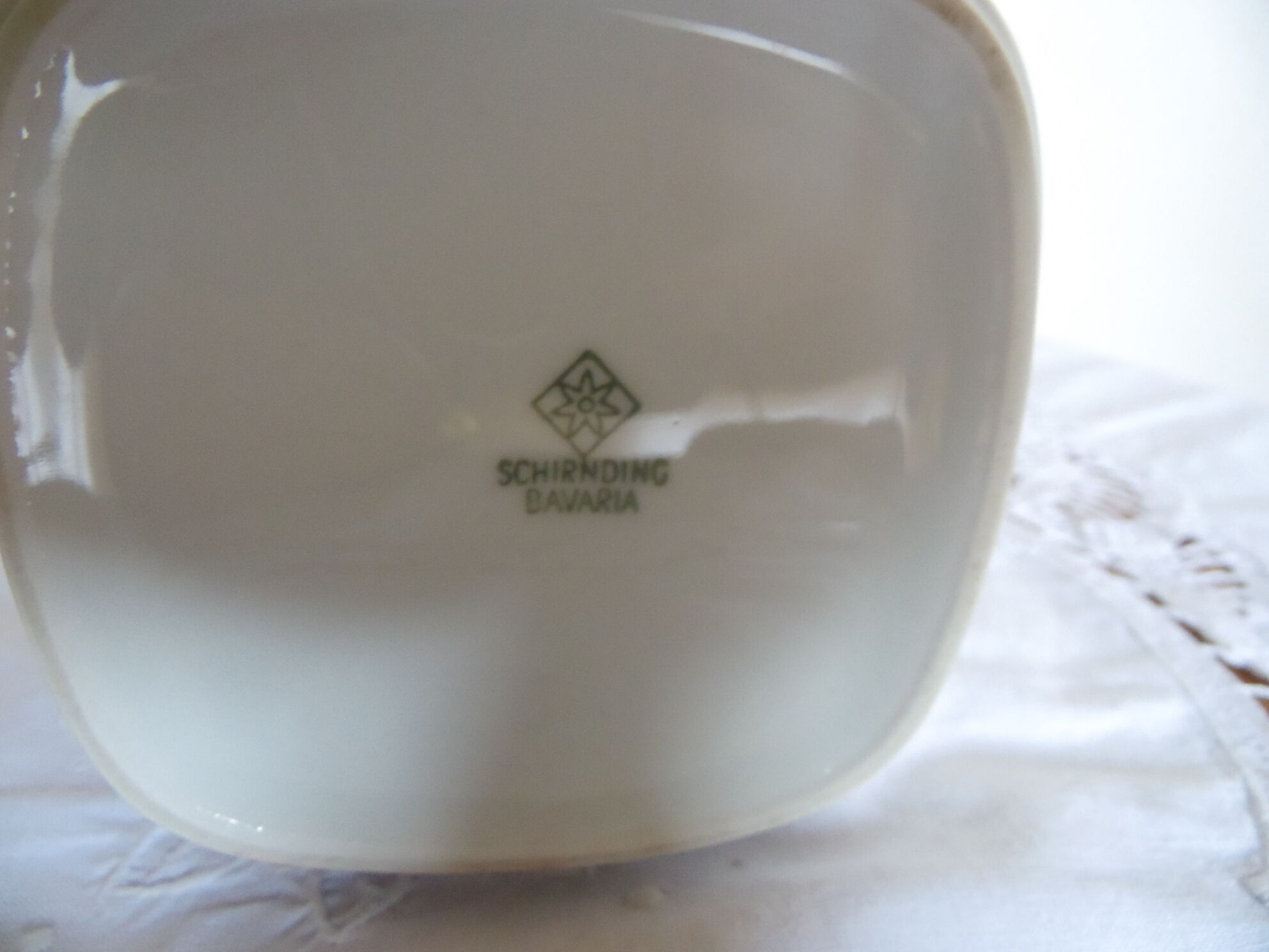 Cafetière design original, Schirnding Bavaria, blanche liseré argent