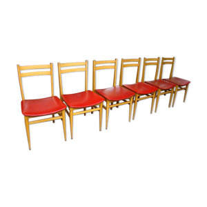 Lot de six chaises skai