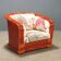 Red lacquered rattan and bamboo sofa from the 1980s.