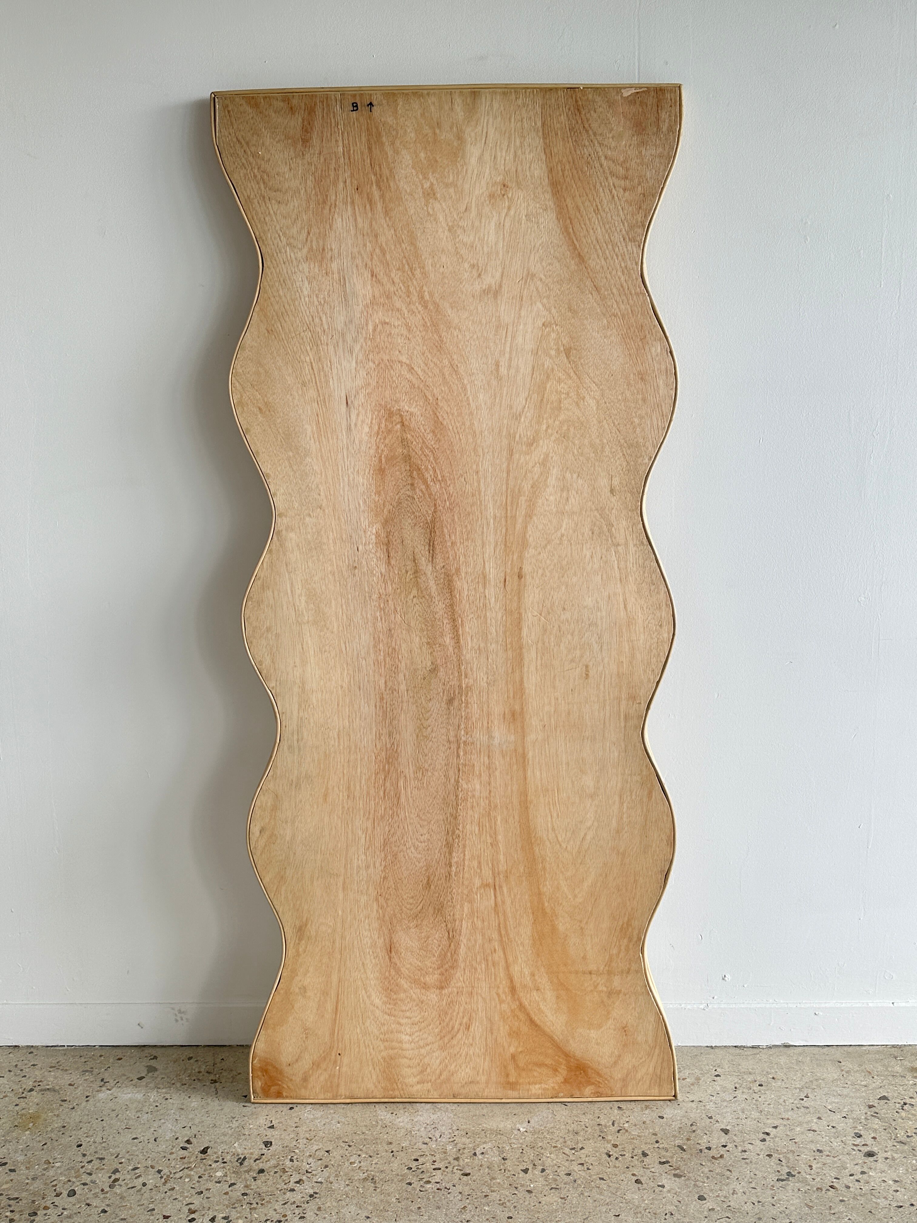 Zigzag rattan foot mirror H:182cm