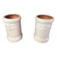 Pair scheurich keramik vase white ceramic vines decor #a471