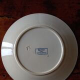 6 flat plates Sarreguemines Utzschneider & Cie model Royat