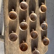 11 tasses à café vintage en grès mat brut