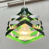 Modern metal lamella pendant lamp from the mid-century in the style of J. J. M. Hoogervorst for Anvia, 1960s.