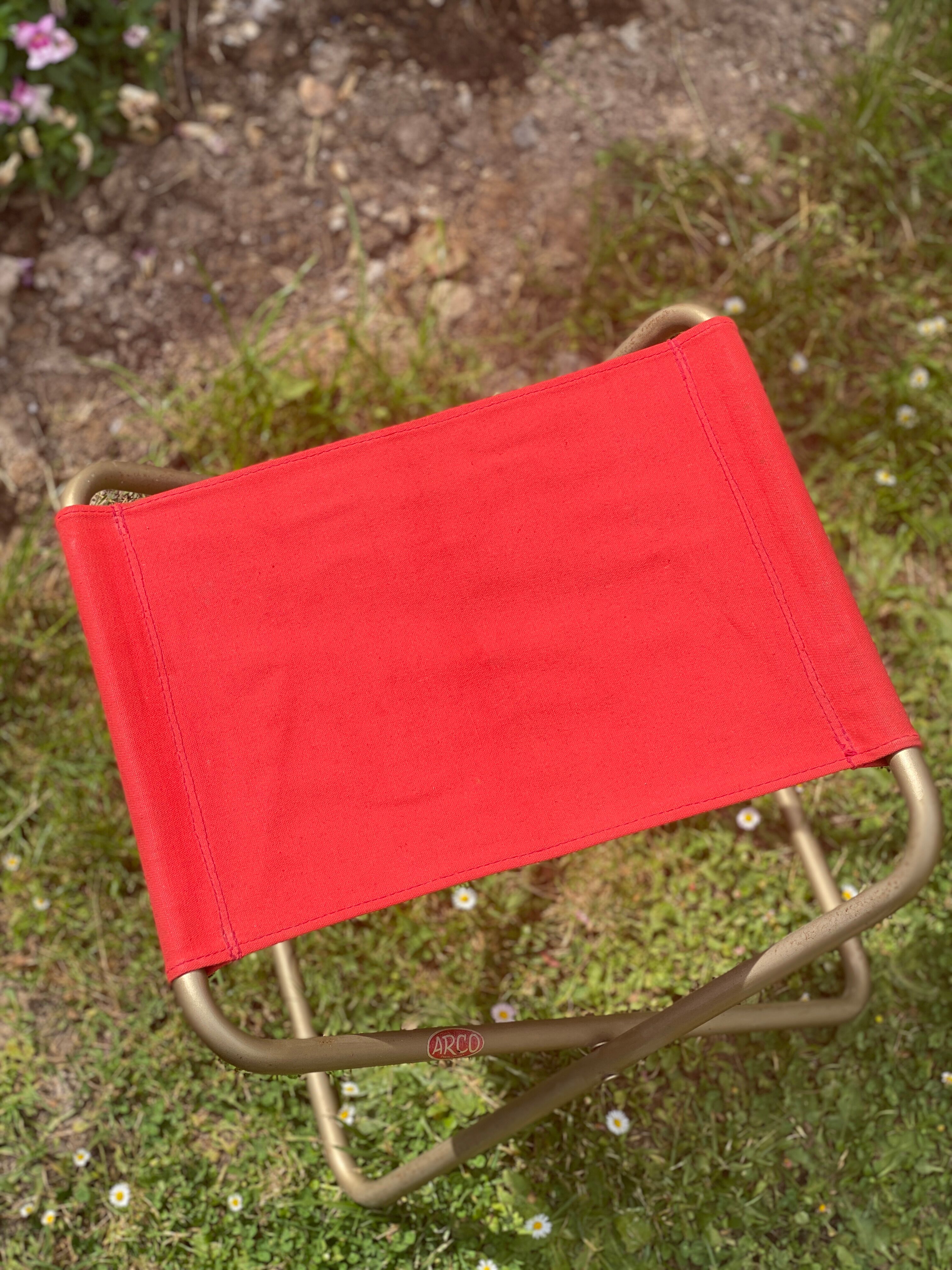 Vintage canvas folding stool