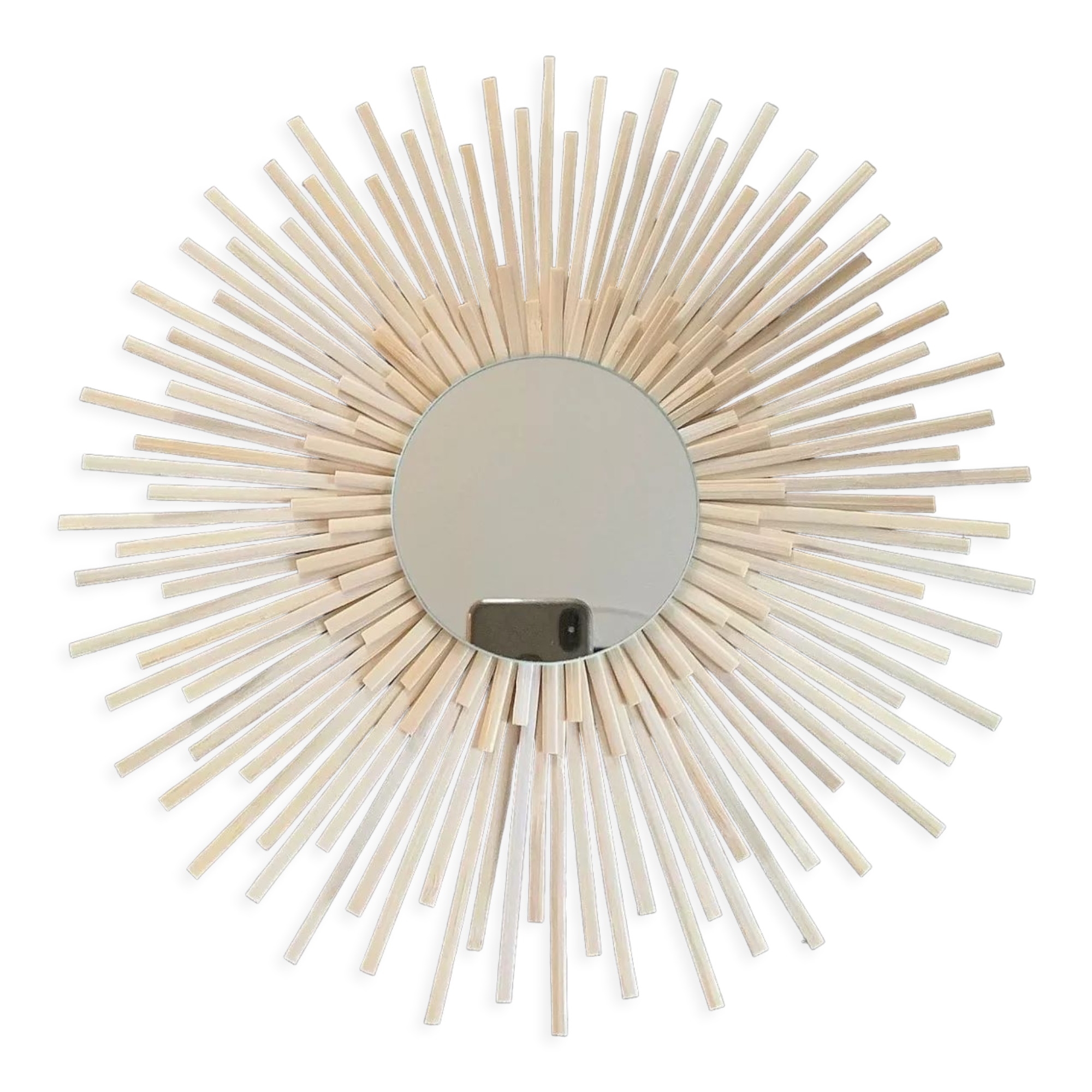 Handmade bamboo mirror, 32 cm