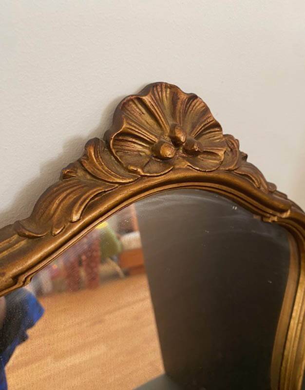 Golden wood mirror