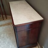 Victorian chest of drawers with white marble top