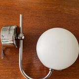 Chrome metal wall light and opaline ball