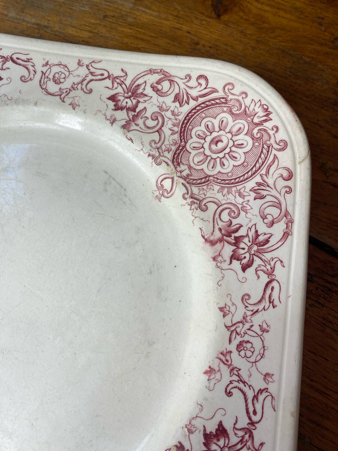 Square plate, ironstone, Medici collection, Longchamps