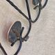 Coat hook, wrought iron and ceramic coat rack