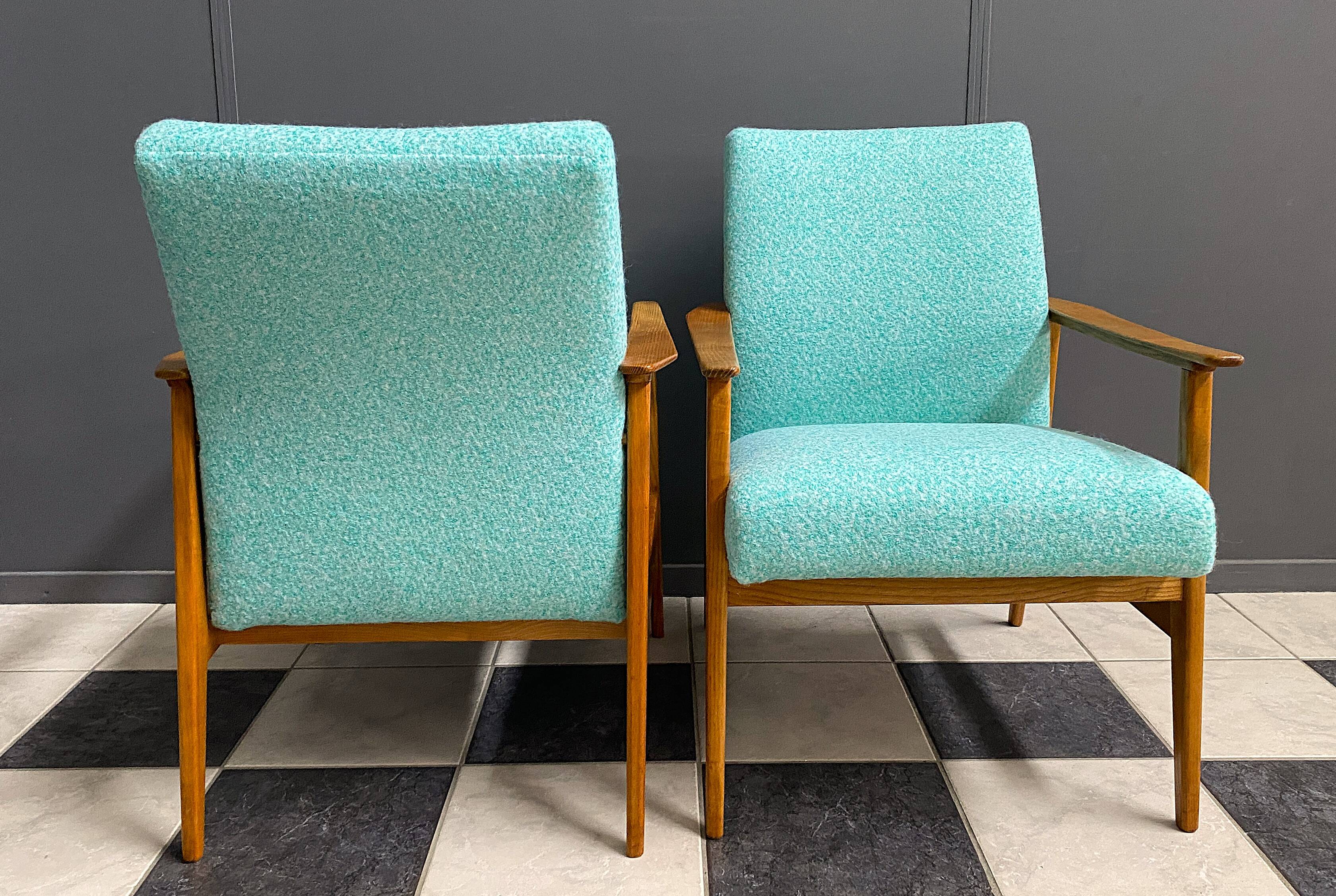 Pair of Green arm chairs 1960s