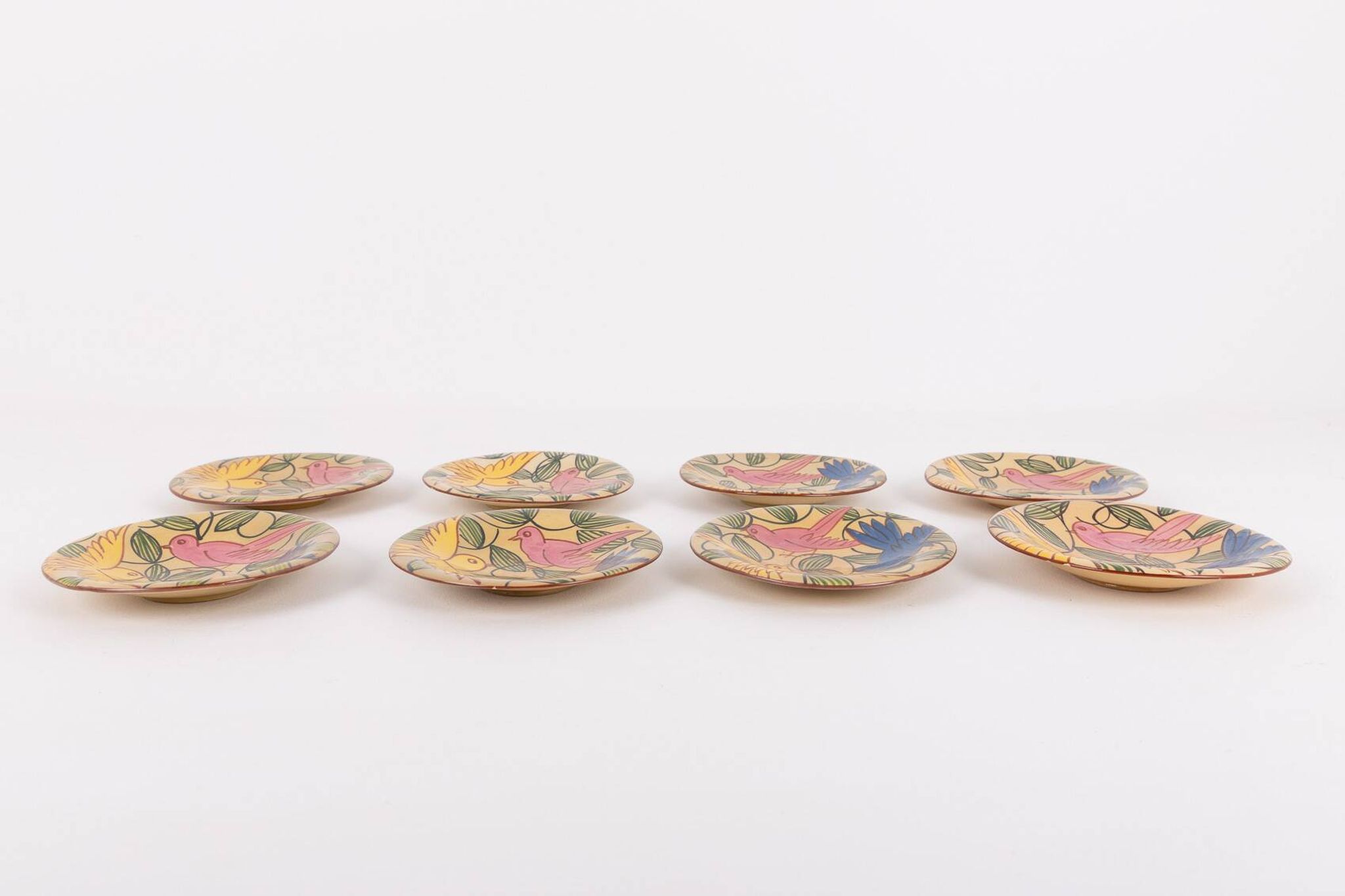 Hand made ceramic plates from Fenice Albisola, Italy 1970’s