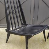 Pair of Low Chairs Low Chairs Scandinavian Design Wooden Armchairs
