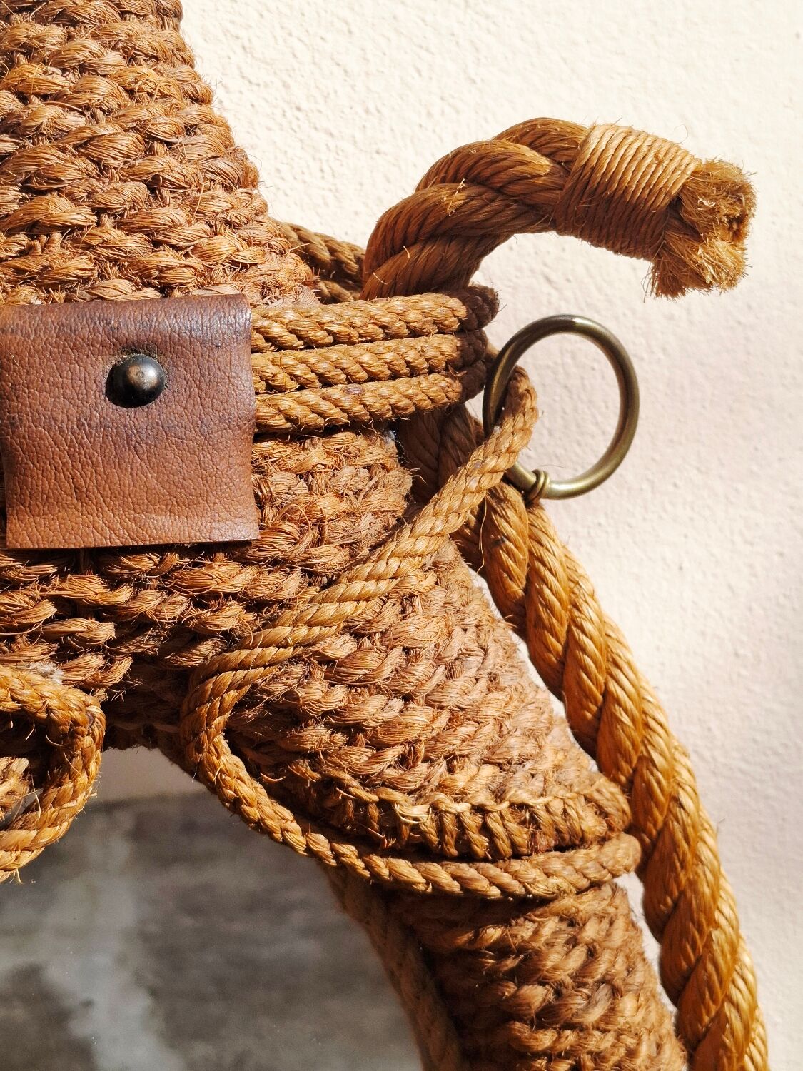 Rope mirror by Audoux-Minnet 1950