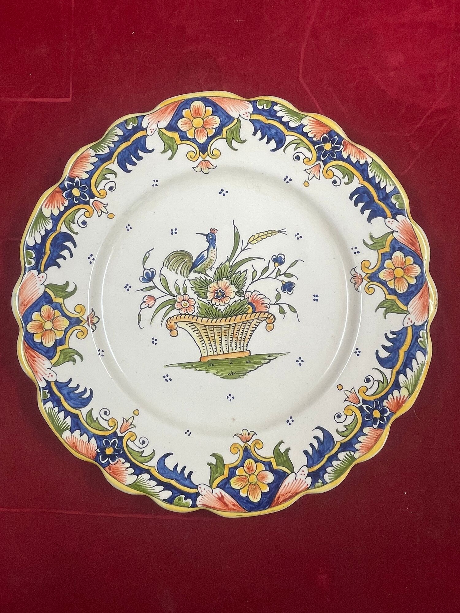 Plate in earthenware of Desvres