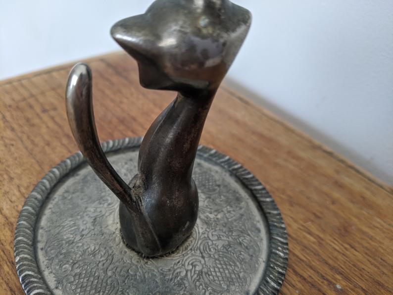 Vintage silver metal ring holders