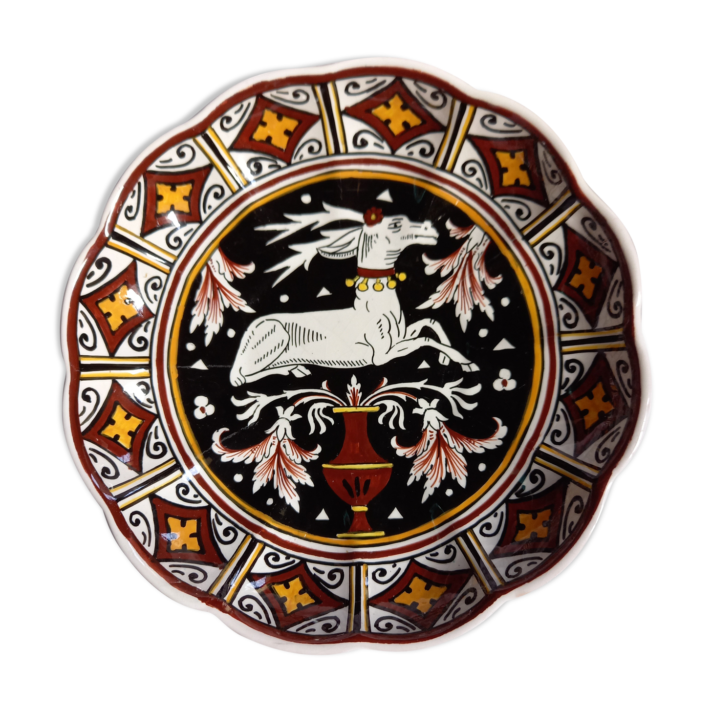 Decorative antique plate in Italian ceramic Sorrento