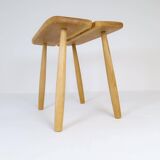 Sculptural mid-century stool in solid oak by Carl Gustaf Boulogner, Sweden, 1950s.