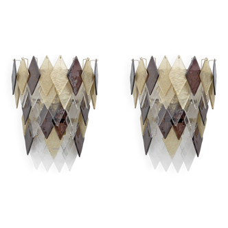 Pair of Modern Italian Murano Glass Sconces
