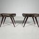 Pair of Italian benches and stools from the mid-century, 1950s.